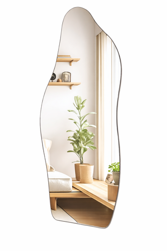 מראה אמורפית חיתוך קריסטל + דופן אחורית
