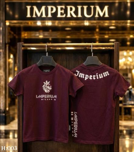 חולצת טי יוקרתית מבית IMPERIUM לבנים - צבע בורדו עמוק