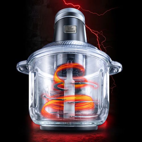 יש קוצץ ויש SMASHER! מעבד מזון חשמלי 600W, מיכל זכוכית 3 ליטר + 9 להבים food appeal
