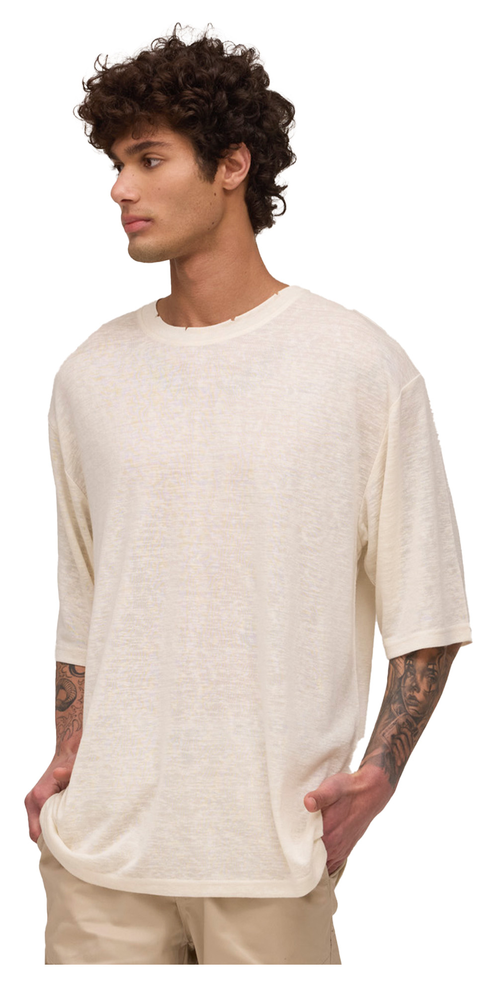 חולצת אוברסייז מראה פשתן | S-L | OVERSIZE 