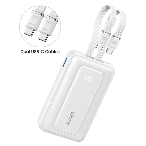 סוללת גיבוי Anker Zolo Power Bank 35W 10000mAh בצבע לבן