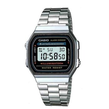 שעון Casio דיגיטלי רטרו – נירוסטה כסופה עם תאורת Illuminator