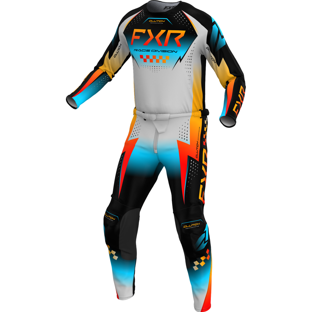 חליפת רכיבה FXR CLUTCH PRO V26 אפור\צהוב\כחול