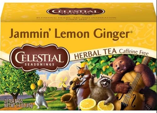 תה צמחים לימון וג'ינג'ר 20 שקיקים | Jammin' Lemon Ginger Tea Celestial