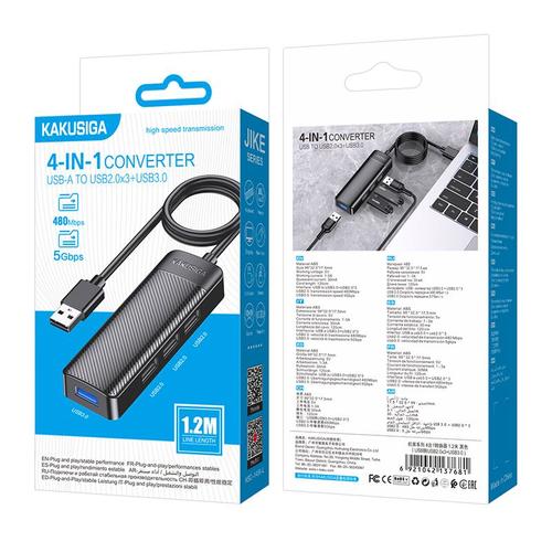 מפצל USB ל3 יציאות USB2 + יציאת USB3 - כבל 1.2מ'