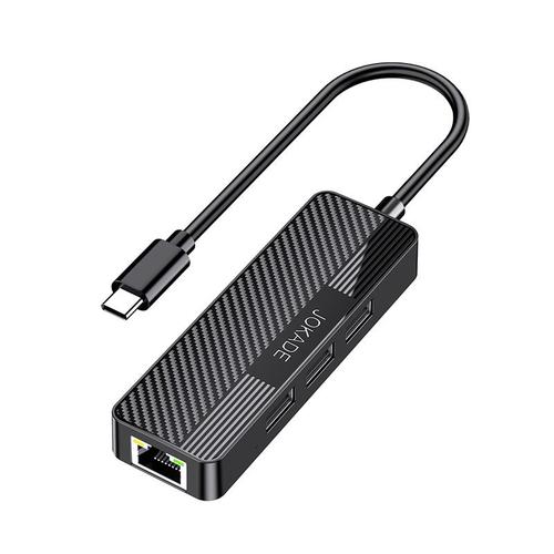 מפצל טייפ סי ל3 יציאות USB2 + יציאת רשת JC009-C