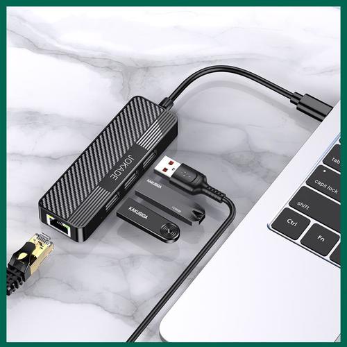 מפצל טייפ סי ל3 יציאות USB2 + יציאת רשת JC009-C