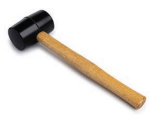 פטיש גומי בינוני שחור ידית עץ ROCKSTONE