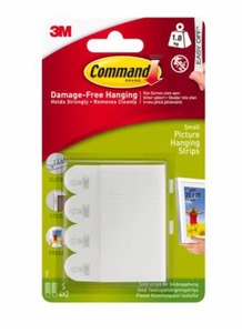צמדנים דביקים לתליית תמונות 3M Command Small | עד 1.8 ק"ג | מארז 4 זוגות
