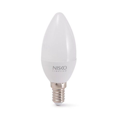 נורת נר 7W לד חלבית E14 אור חם NISKO