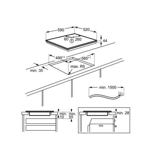 כיריים אינדוקציה Electrolux EIS62450 MULTIZONE