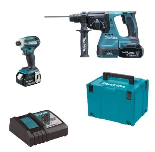 סט MAKITA פטישון משחזת ומברגת אימפקט כולל 2 סוללות
