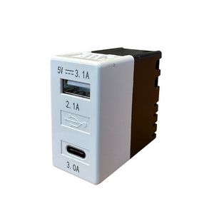 שקע TYPE C ו-USB מהיר מקום 1 מודולרי