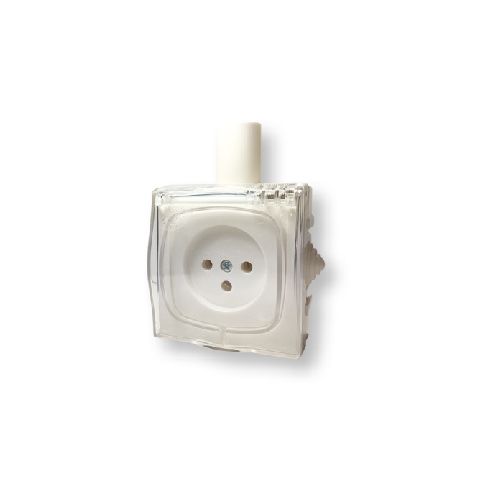שקע כח P1 לבן IP20 מכסה שקוף ירדן