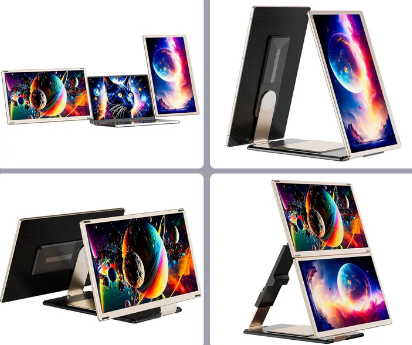 זוג צגים ניידים Tri-Screen S6 Pro למחשב נייד 15.6 אינץ