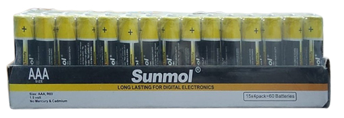 מארז 60 סוללות אבץ Sunmol /AAA