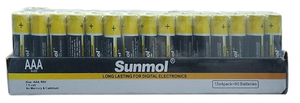 מארז 60 סוללות אבץ Sunmol /AAA
