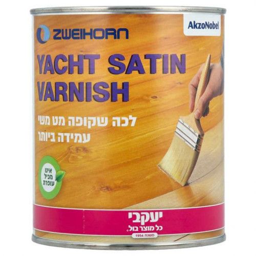 לכה לעץ מט משי - 750 מל יכט ורניש