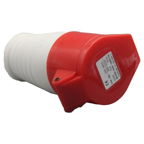 שקע נייד 5X16A מוגן IP44 תלת-פאזי אדום