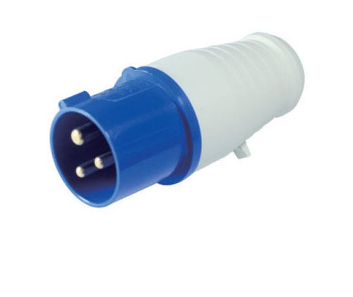 תקע נייד 3X16A מוגן כחול P-013 220-240V IP44