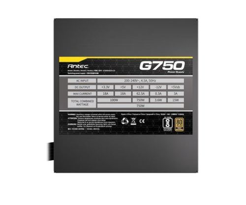 ספק כוח למחשב ANTEC ATOM G750 120MM Silent Fan Semi-Modular 80Plus Gold