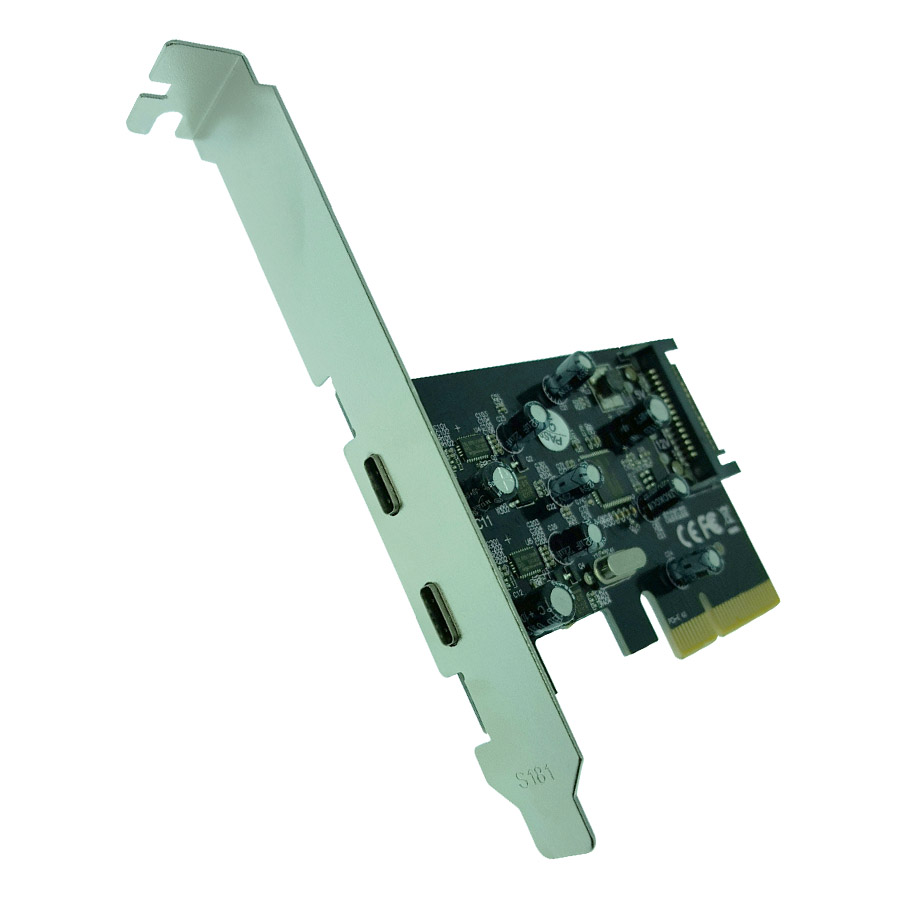 כרטיס PCIe Card With 2Ports USB3.1 Type C