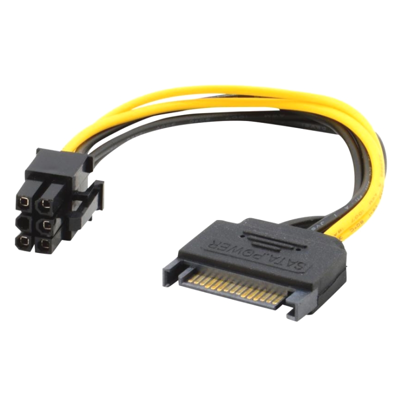 מתאם 15Pin SATA Power to PCIe 6Pin Graphic Card