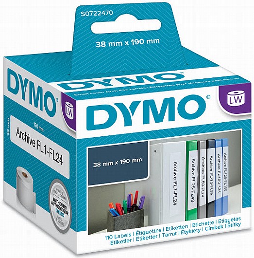  מדבקות,  נייר,  במידות 190*38 מ"מ   DYMO DW99018