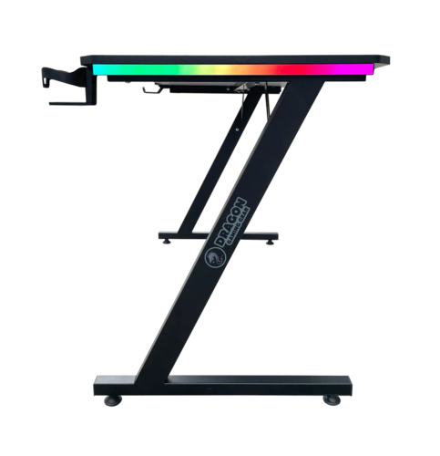 שולחן גיימינג DRAGON TZ תאורת RGB מבט צד שלדת מתכת יציבה