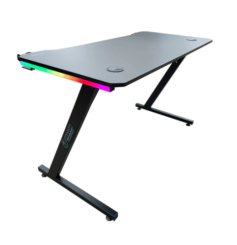 שולחן גיימינג DRAGON TZ תאורת RGB צבעונית מבט זווית
