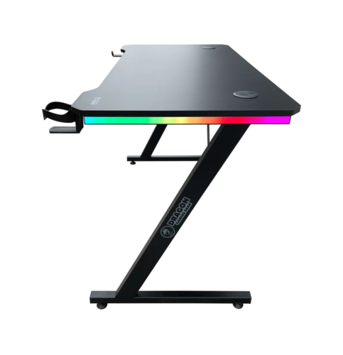 שולחן גיימינג DRAGON TZ מבט צד כולל תאורת RGB ורגלי מתכת