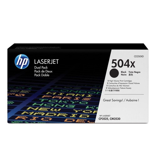 זוג טונרים שחור מקורי    HP 504X CE250XD