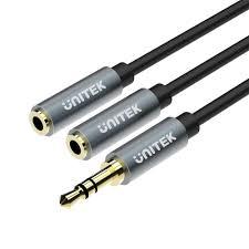 כבל אודיו  Unitek Y-C956ABK AUX Audio Cable - Male to 2xFemale 3.5MM     