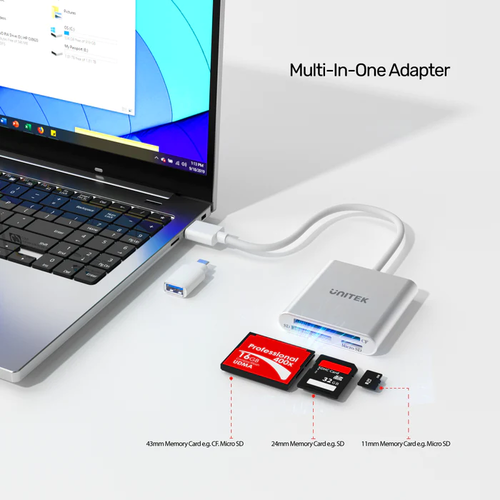 קורא כרטיסים Unitek USB 3.0 3-Port Memory Card Reader Y-9313  