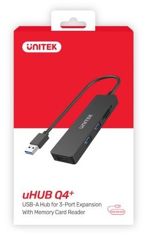מפצל USB3 + קורא כרטיסים  Unitek H1108A