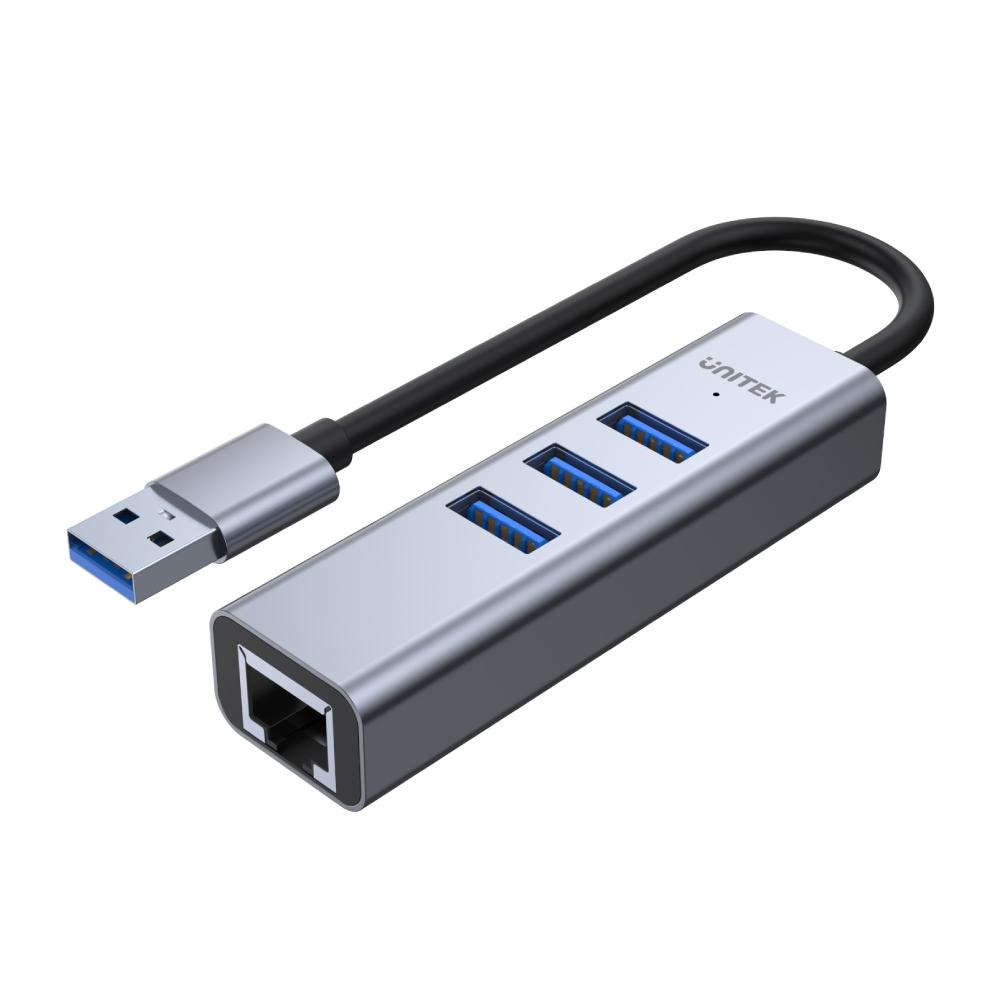 Unitek uHUB Q4+ 4-in-1 Usb-A Hub With Gigabit Ethernet 