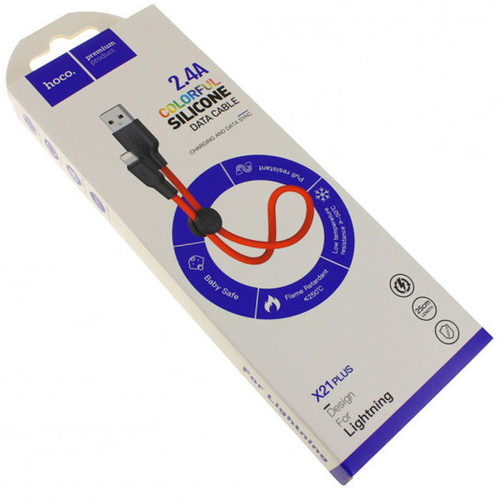 כבל טעינה ודאטה  Hoco USB to Lightning X21 Plus Silicone Data & Charging Cable 