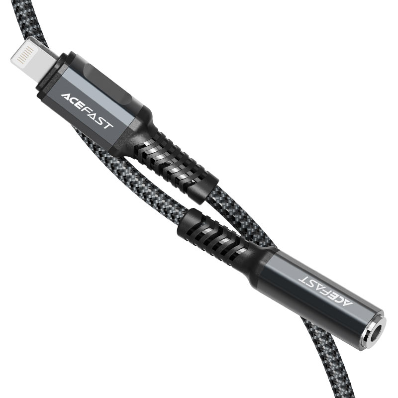 מתאם אודיו אפור לאייפון AceFast C1-05 Lightning To DC3.5