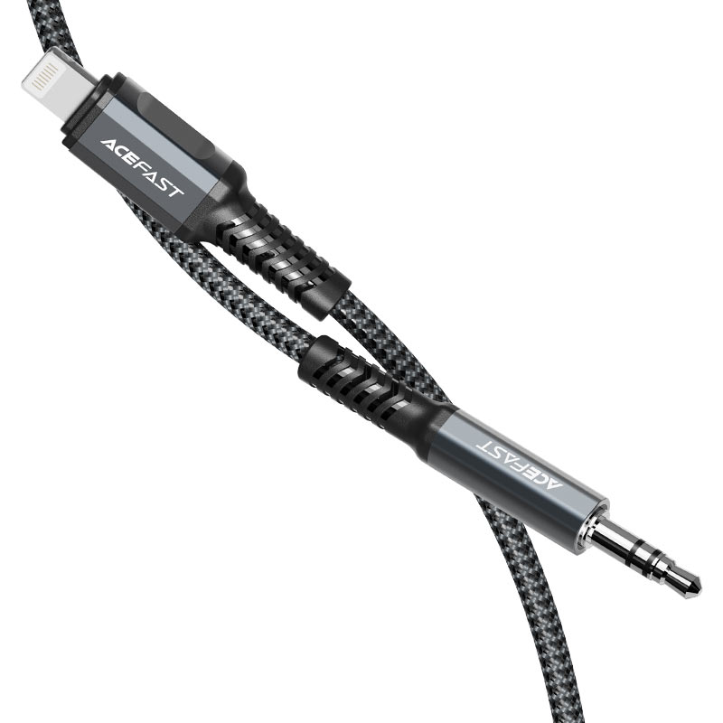 מתאם אודיו זכר אפור לאייפון AceFast C1-06 Lightning To 3.5mm