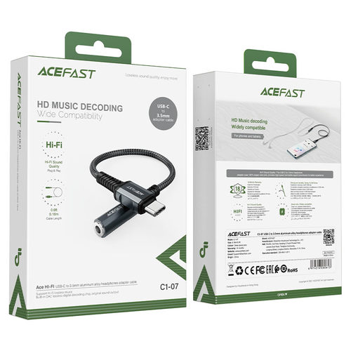 מתאם אודיו נקבה אפור AceFast C1-07 Type-C To DC3.5