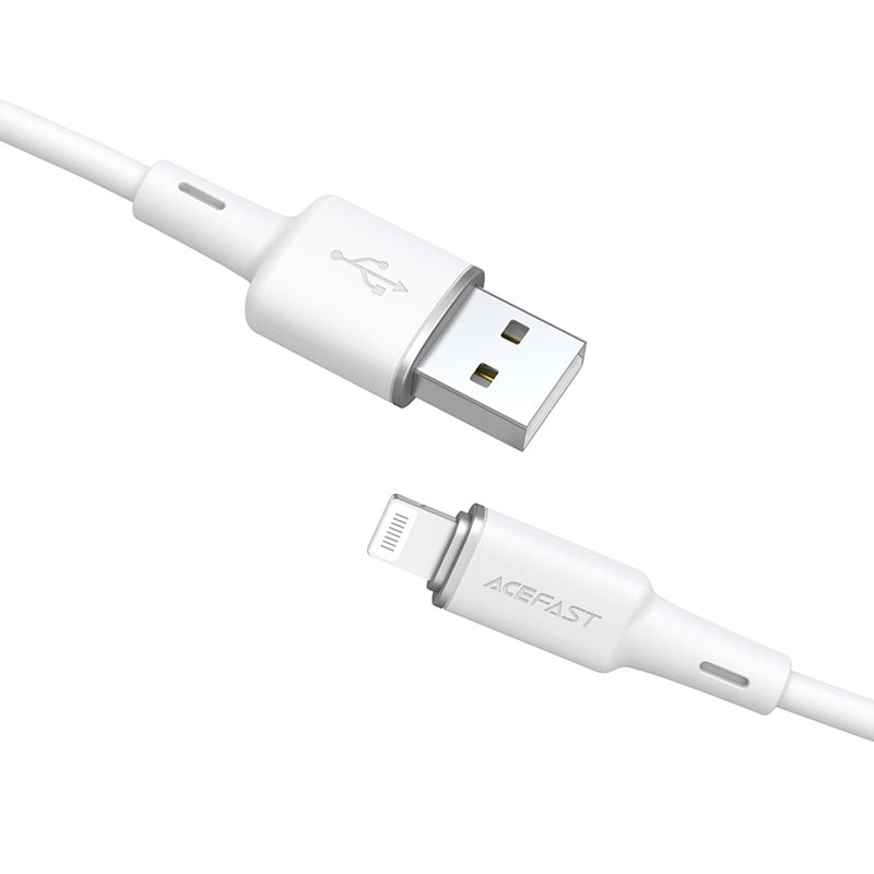 כבל טעינה ודאטה לבן AceFast C2-02 USB-A To Lightning