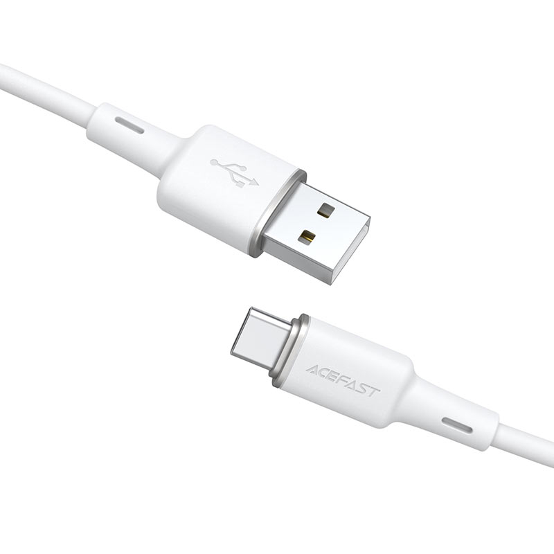 כבל טעינה ודאטה לבן AceFast C2-04 USB-A To Type-C