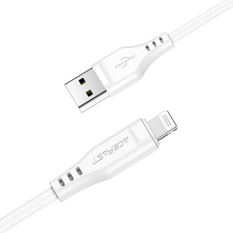 כבל טעינה ודאטה לבן AceFast C3-02 USB-A To Lightning TPE