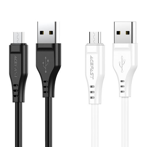 כבל טעינה ודאטה לבן AceFast C3-09 USB-A To Micro-USB TPE