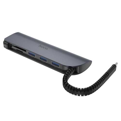 תחנת עגינה / מתאם Hoco HB17 Usb-c to 3 usb 3.0+sd+tf