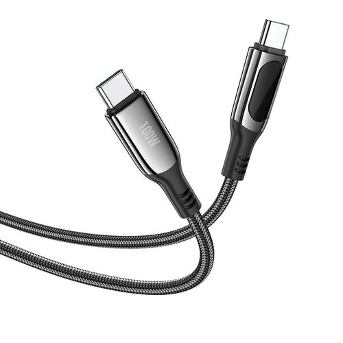 כבל טעינה וסינכרון עם תצוגה Hoco S51 Type-c to Type-c 100W 1.2m