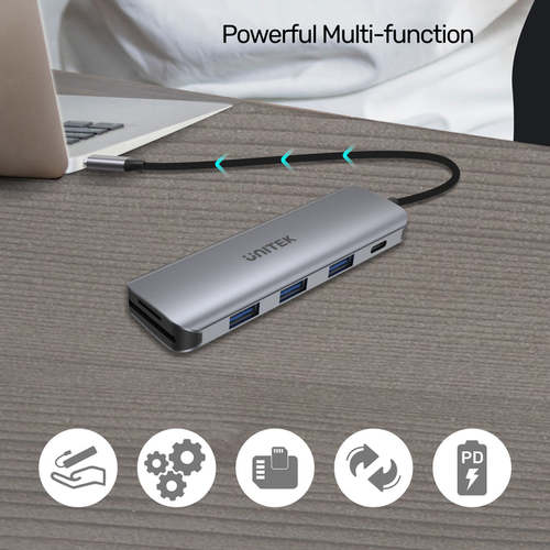 מולטיפורט Unitek H1107C usb 3.1 type-c uhub p6 in 1