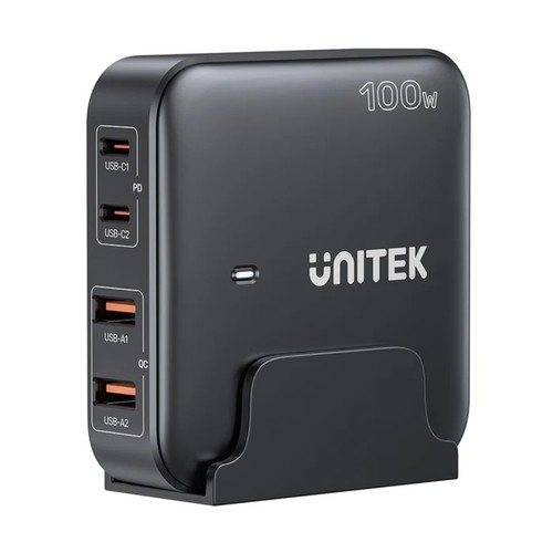 מטען למחשב או סמארטפון 4 יציאות Unitek P1229ABK01-EU 100W