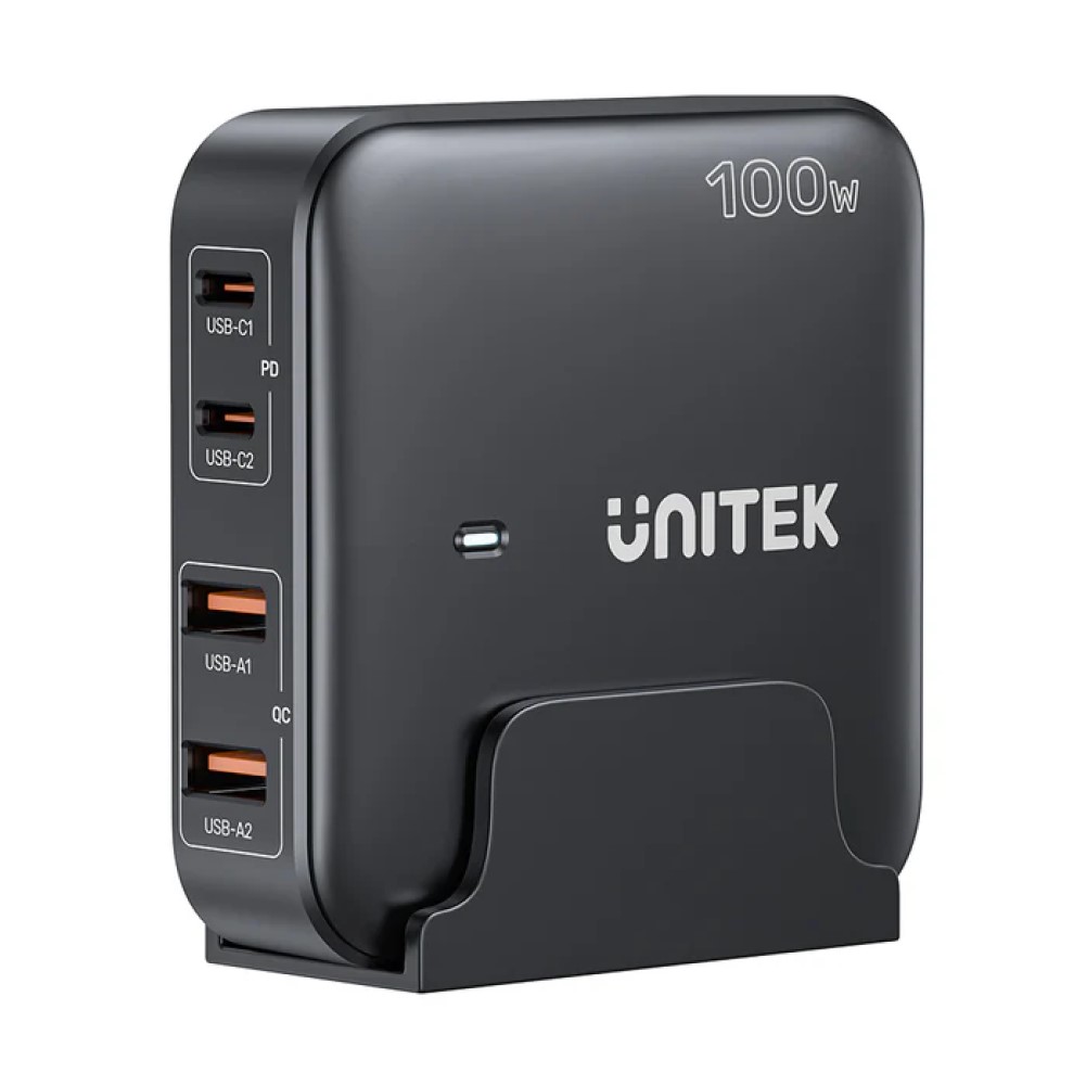 מטען למחשב או סמארטפון 4 יציאות Unitek P1229ABK01-EU 100W