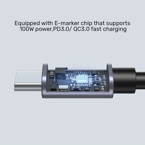 כבל 90 מעלות 1 מטר Unitek Type-c to Type-c  100W